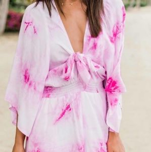 Pink Tie Dye Romper Cover-up